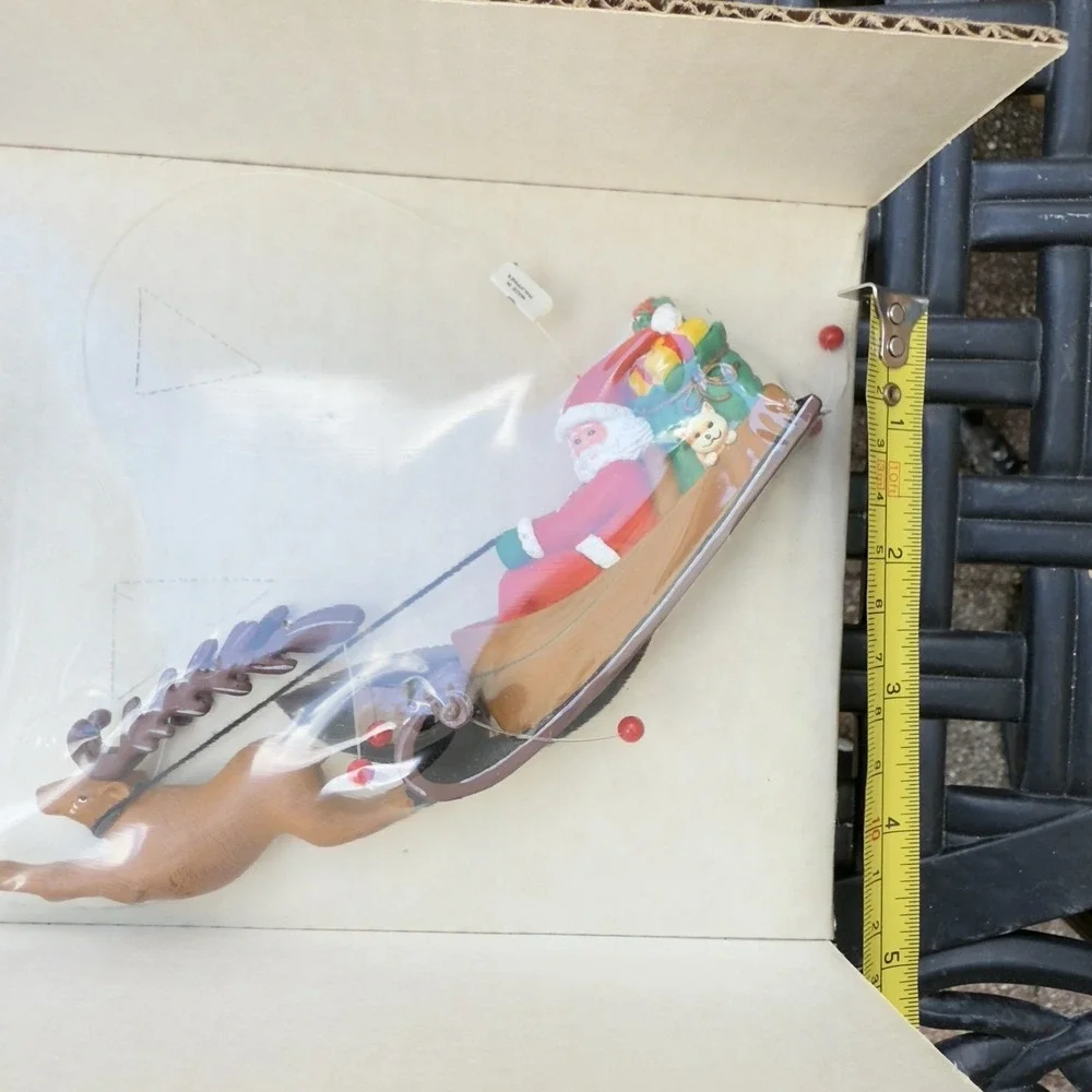 Vtg 1991 Neiman Marcus Dept 56 Santa Sleigh Reindeer‎ Christmas Ornament Rare